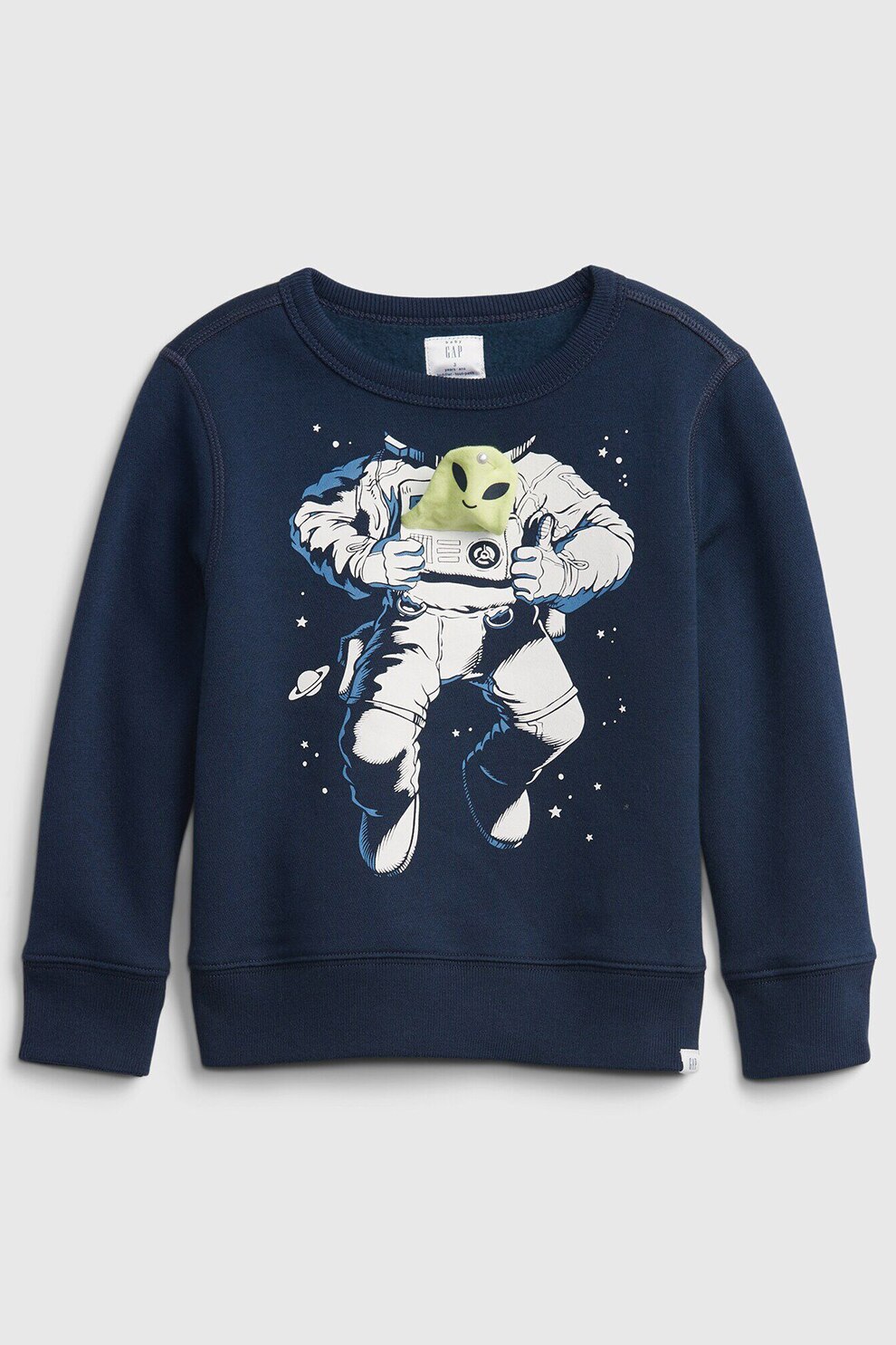 GAP, Bluza sport cu imprimeu grafic, albastru inchis/alb