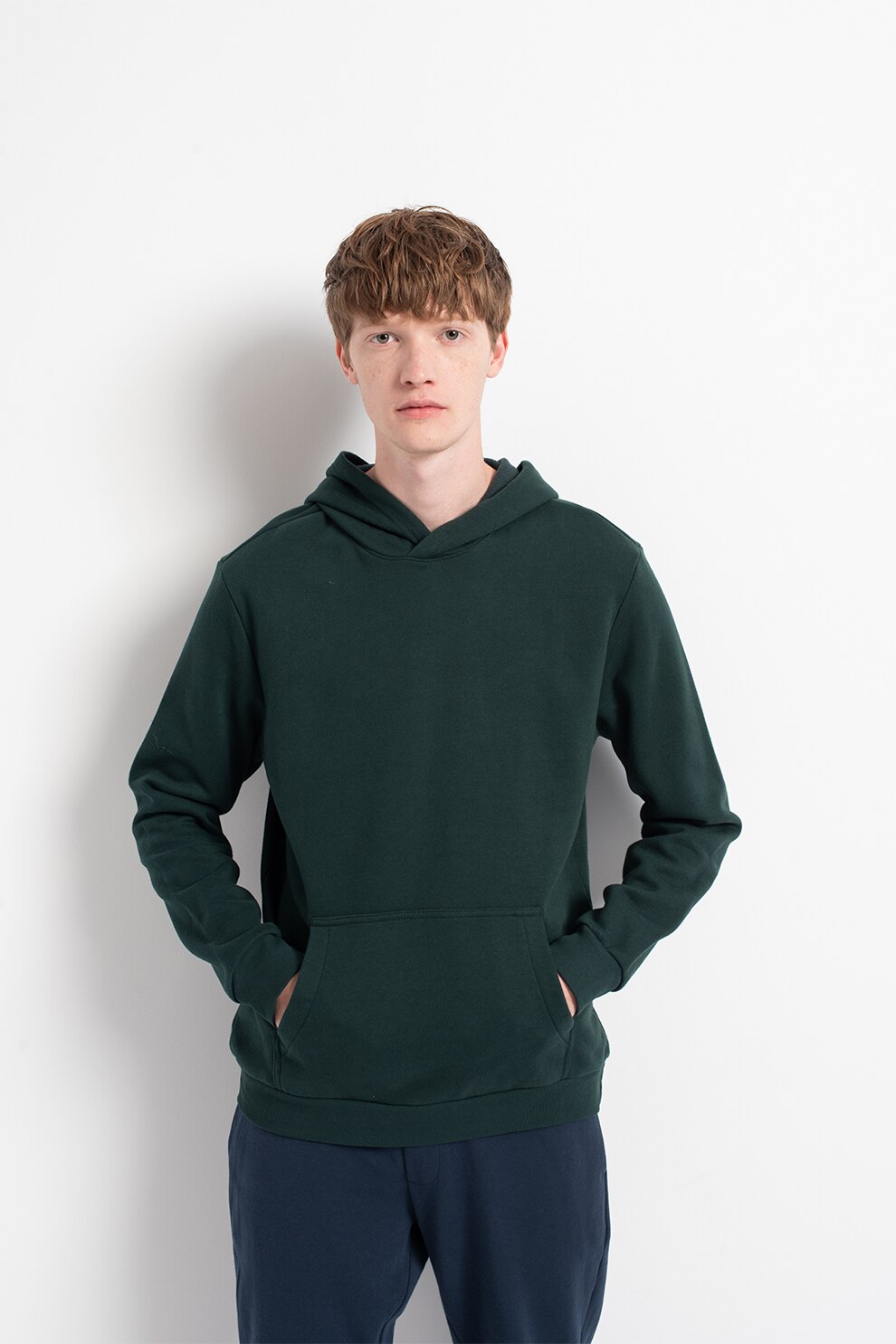 GAP, Hanorac din amestec de bumbac cu buzunar kangaroo, Verde forest