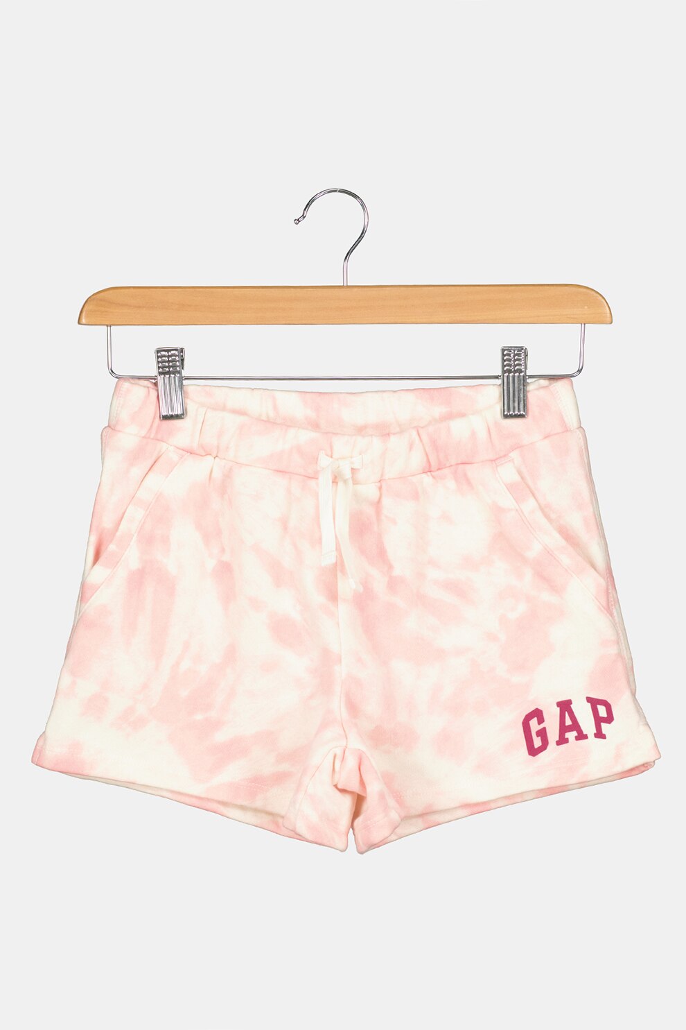 GAP, Pantaloni scurti cu imprimeu si snur de ajustare in talie, Roz/Alb
