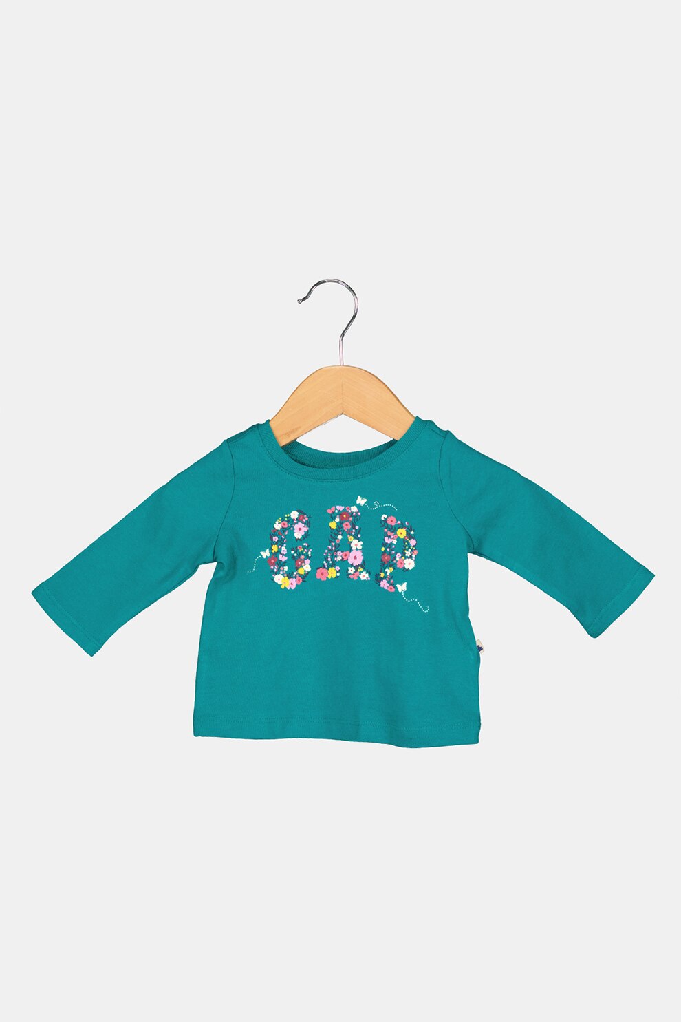 GAP, Bluza din bumbac cu imprimeu logo 000740142, Verde englez/roz