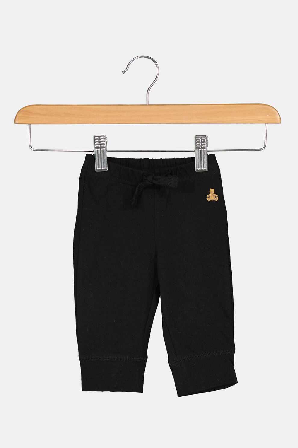 GAP, Pantaloni sport din bumbac organic cu snur de ajustare, Negru/Maro bronz