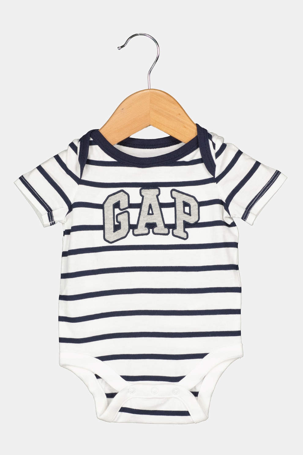 GAP, Body din bumbac cu imprimeu logo, Alb/Bleumarin