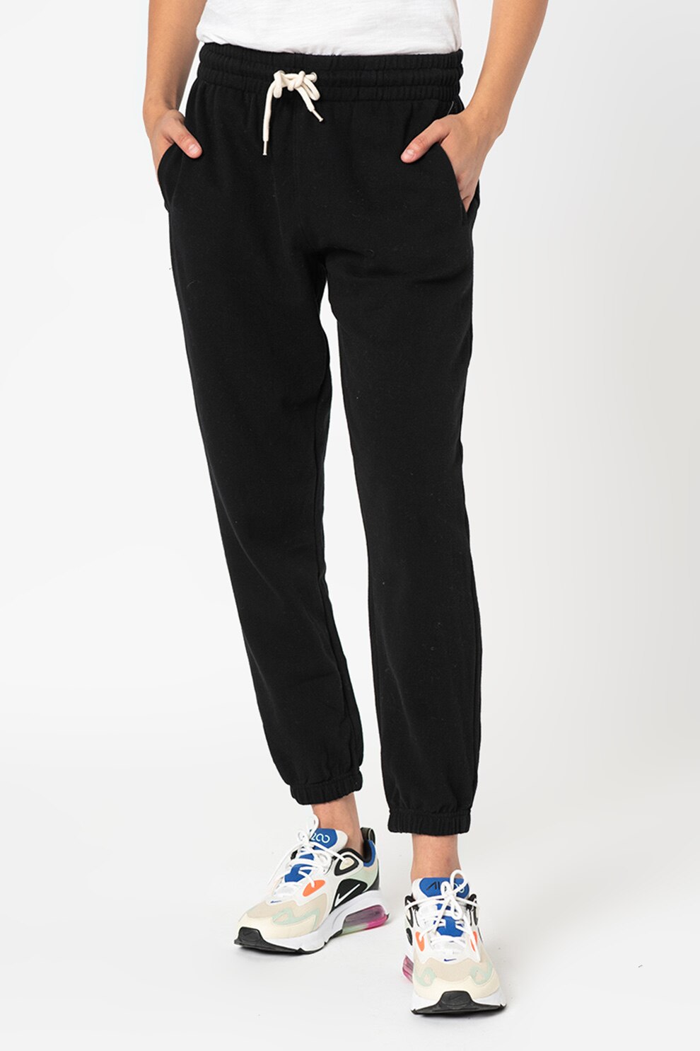 GAP, Pantaloni sport cu talie elastica, Negru