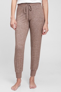GAP, Pantaloni sport conici cu snur in talie, Maro taupe deschis GAP, Pantaloni sport conici cu snur in talie, Maro taupe deschis