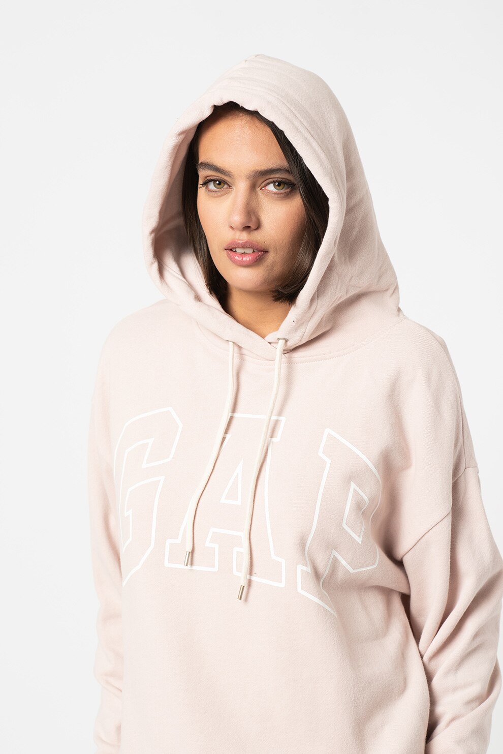 GAP, Hanorac supradimensionat cu logo, Roz pal/Alb