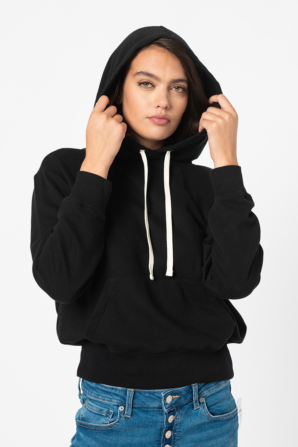 GAP, Hanorac cu buzunar kangaroo si maneci cazute, Negru