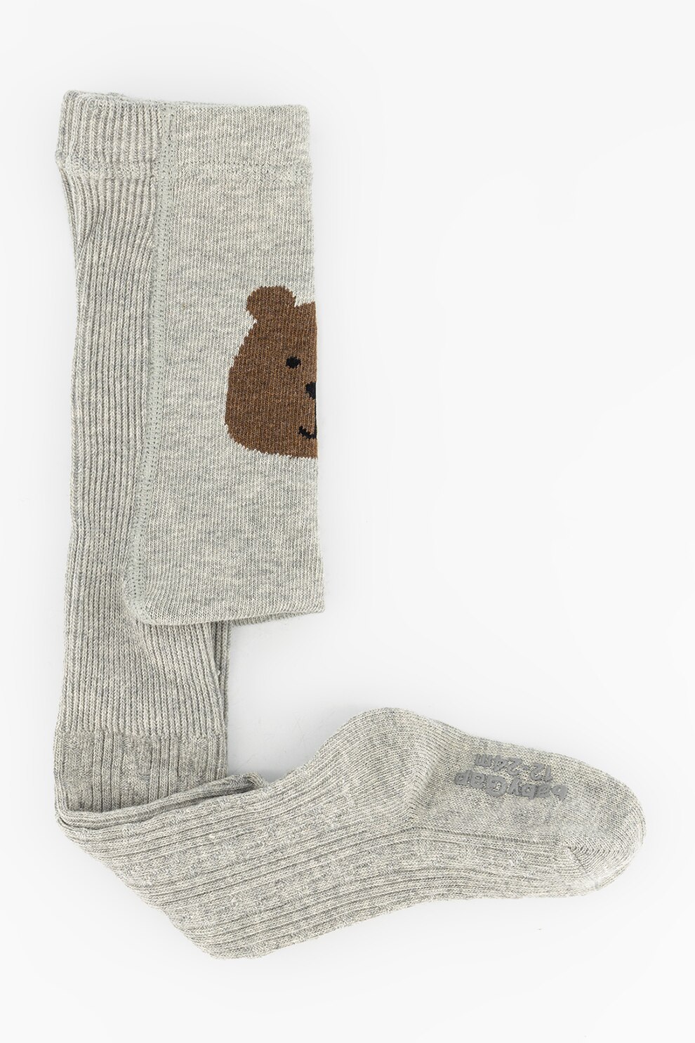 GAP, Dres tricotat cu ursulet, Gri melange/Maro, 60 CM