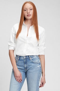 GAP, Camasa de bumbac organic cu guler clasic, Alb, XL GAP, Camasa de bumbac organic cu guler clasic, Alb, XL