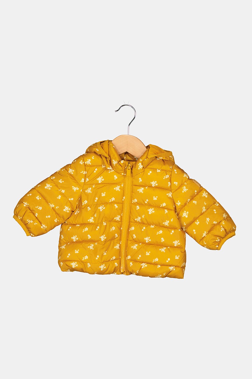 GAP, Geaca matlasata cu gluga detasabila, Ocru/Alb prafuit