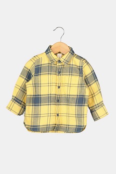 GAP, Camasa de bumbac organic cu model in carouri, Galben/Bleumarin GAP, Camasa de bumbac organic cu model in carouri, Galben/Bleumarin