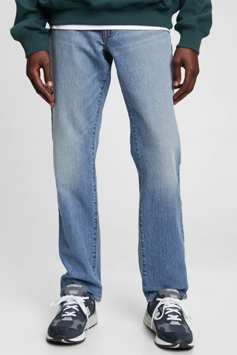 GAP, Blugi drepti cu aspect decolorat, Albastru