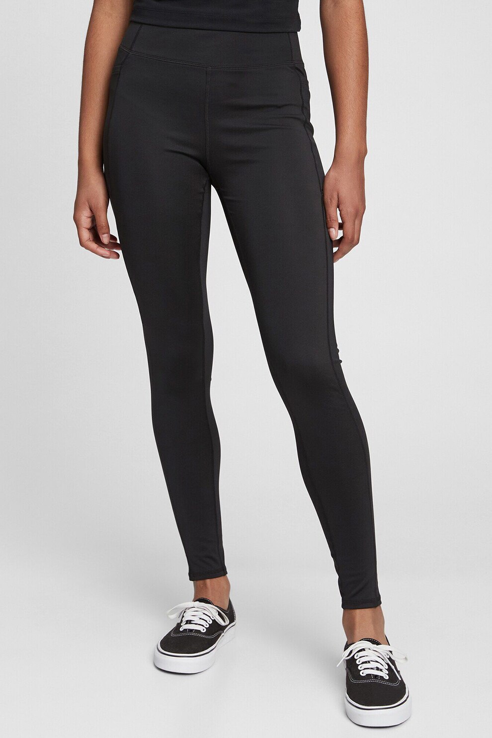 GAP, Colanti cu talie inalta si buzunar lateral, Negru