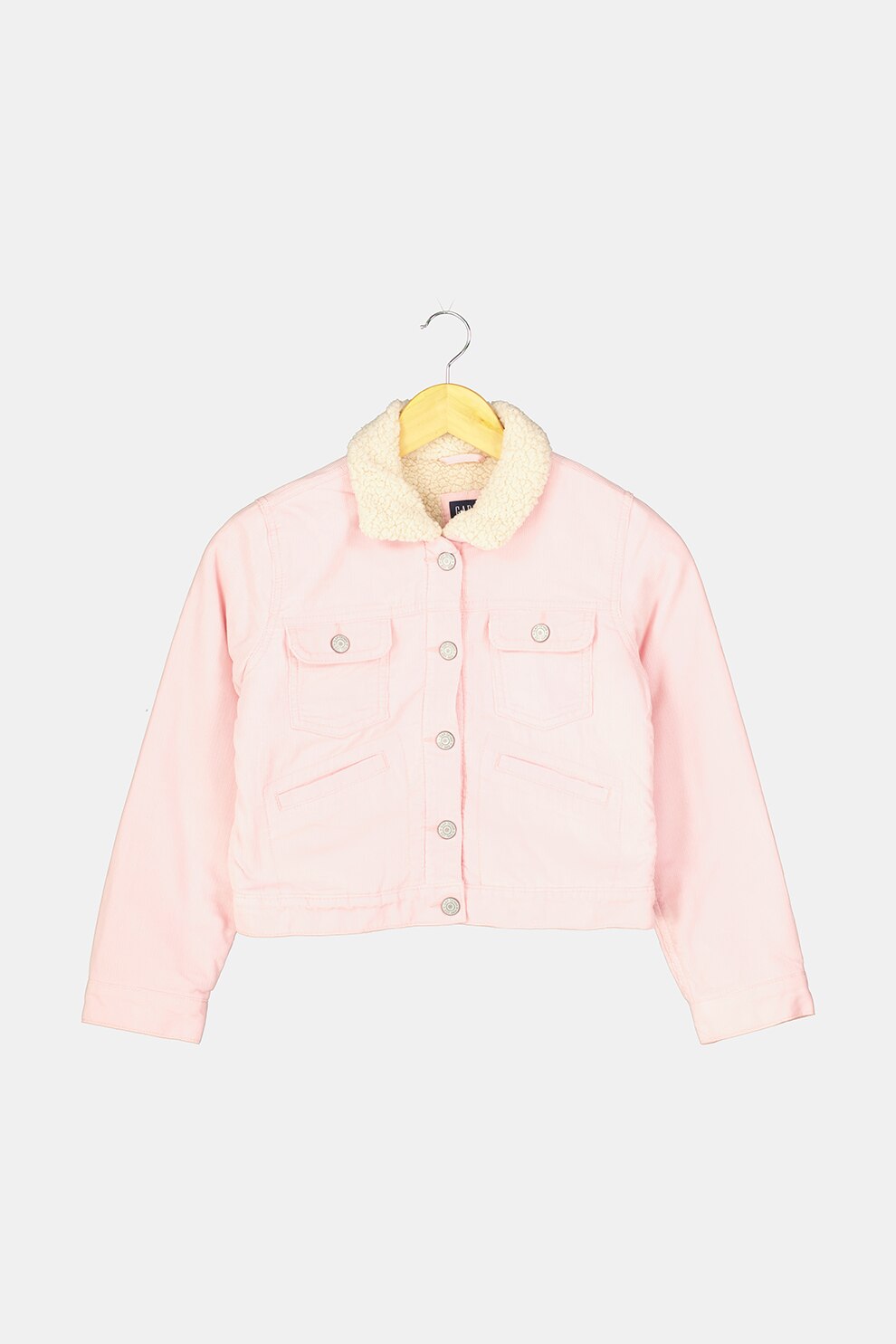 GAP, Geaca din denim cu aspect striat, Roz