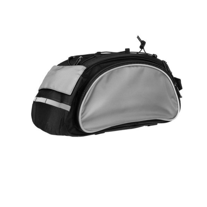 Kerékpáros táska, biciklis csomagtartó, vízálló kivitelben, vállpánttal - fekete