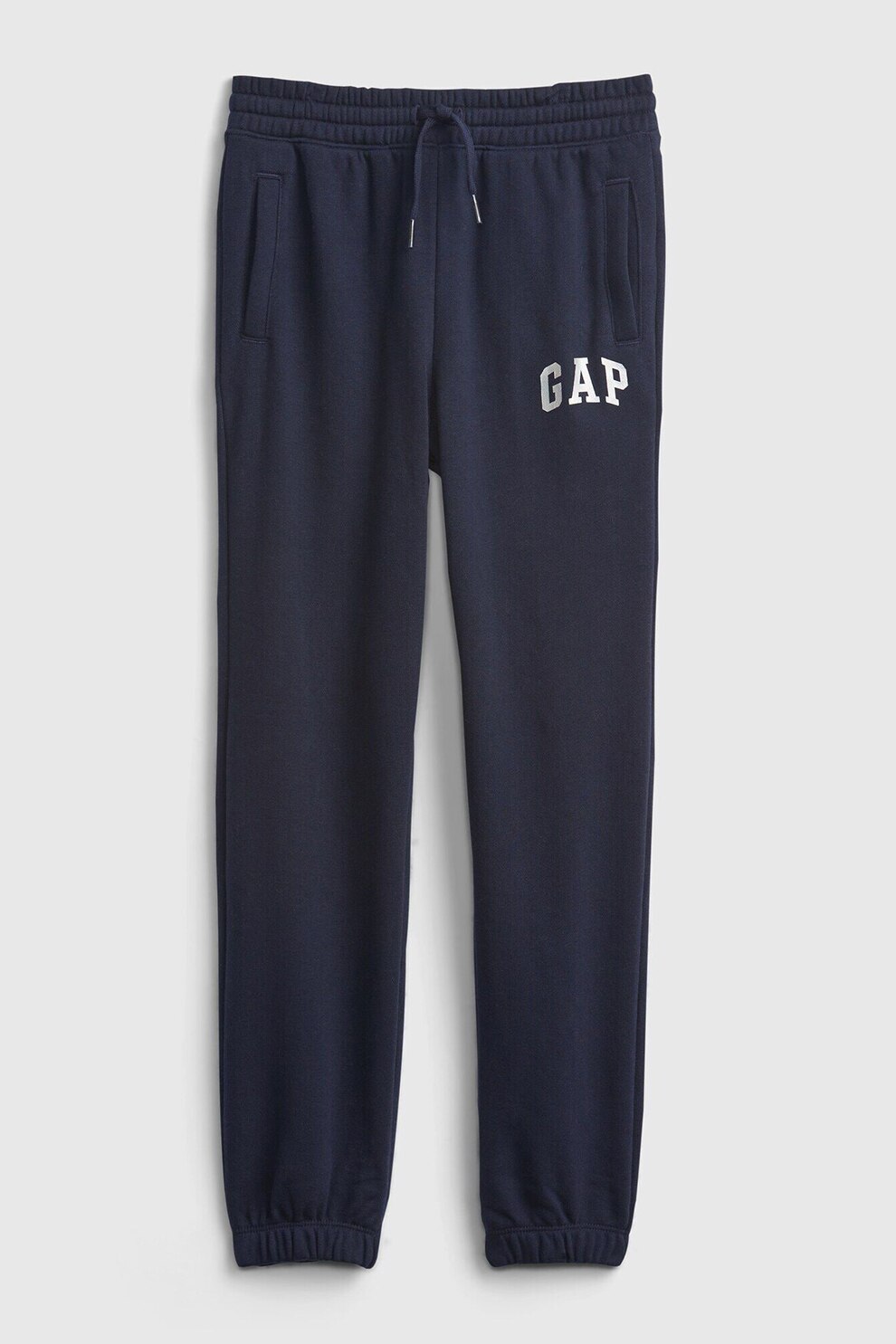 GAP, Pantaloni sport slim fit cu imprimeu logo, Bleumarin inchis