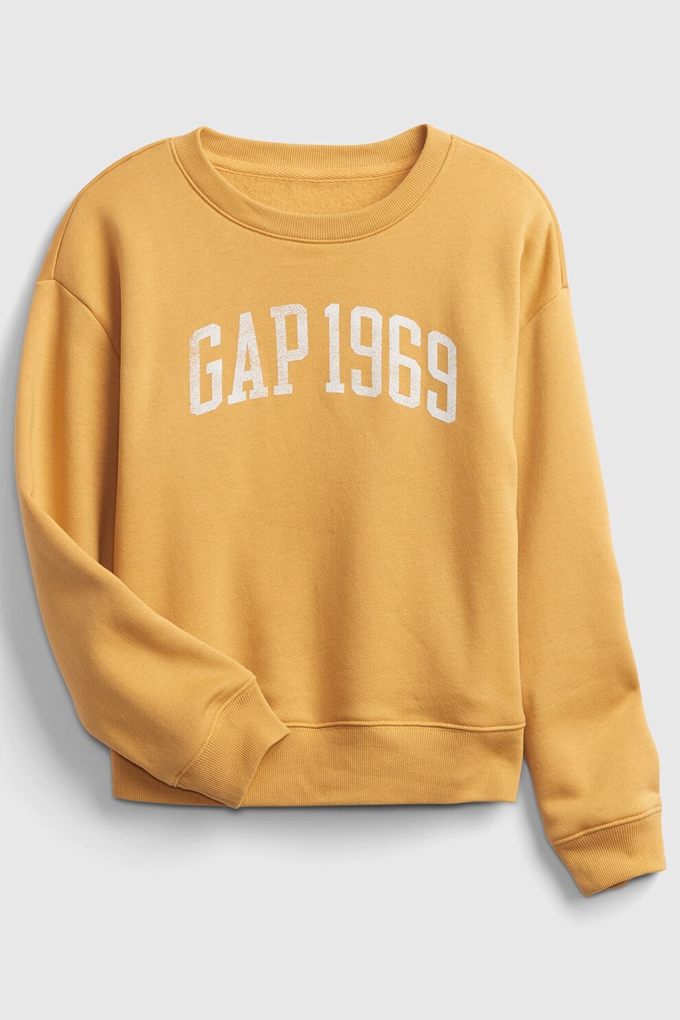 GAP, Bluza sport cu decolteu la baza gatului si imprimeu, Oranj pal/Alb