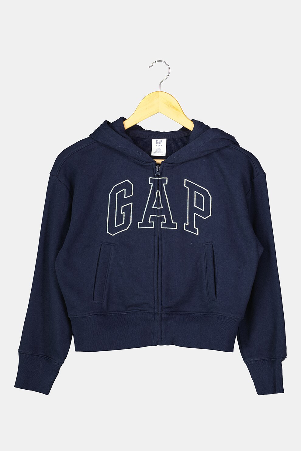 GAP, Hanorac cu fermoar si logo, Bleumarin