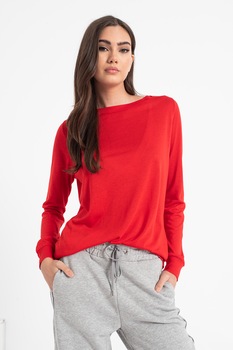 United Colors of Benetton, Bluza cu decolteu rotund, Rosu United Colors of Benetton, Bluza cu decolteu rotund, Rosu