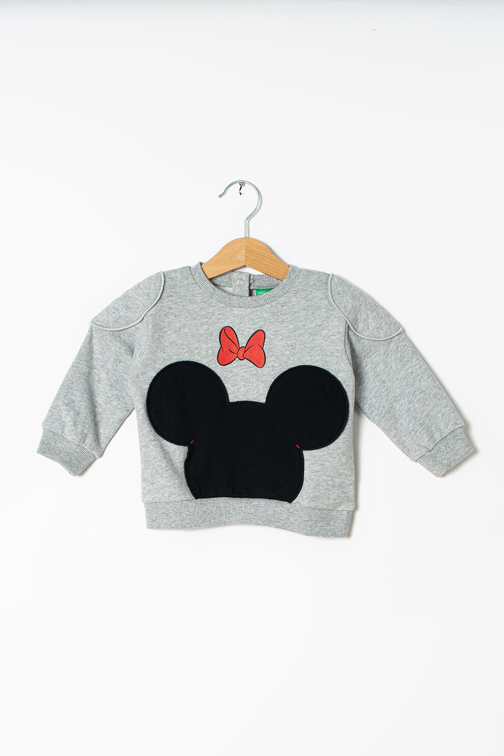 United Colors of Benetton, Bluza sport din bumbac Mickey Love, Gri melange