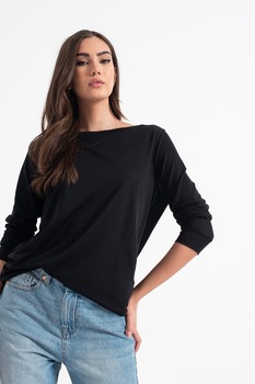 United Colors of Benetton, Bluza cu decolteu rotund, Negru United Colors of Benetton, Bluza cu decolteu rotund, Negru