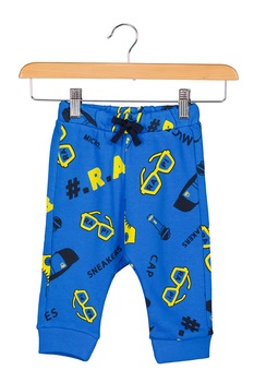 United Colors of Benetton, Pantaloni sport cu imprimeu, Albastru United Colors of Benetton, Pantaloni sport cu imprimeu, Albastru