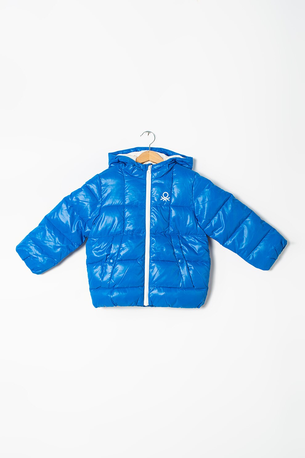 United Colors of Benetton, Geaca cu aspect matlasat, Albastru