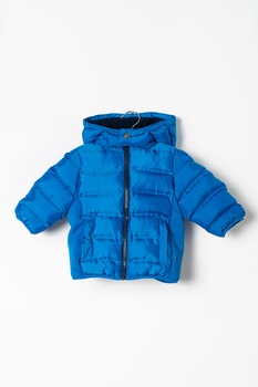 United Colors of Benetton, Geaca cu aspect matlasat, Albastru, 74 CM United Colors of Benetton, Geaca cu aspect matlasat, Albastru, 74 CM