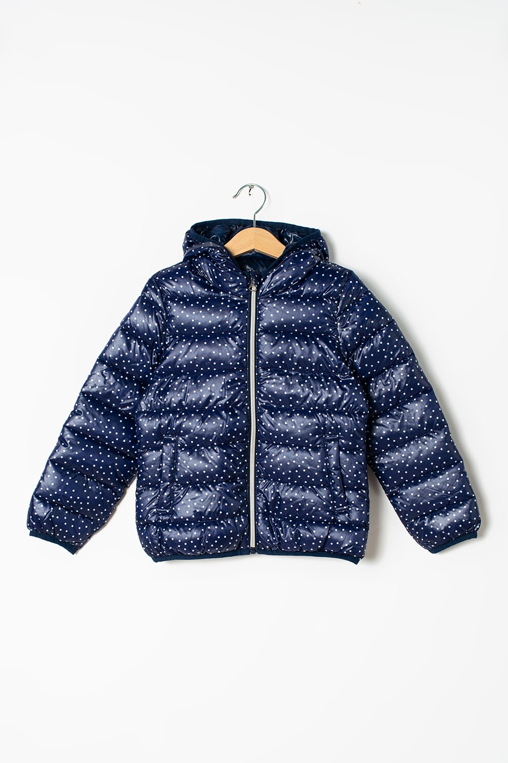 United Colors of Benetton, Geaca cu model si aspect matlasat, Bleumarin