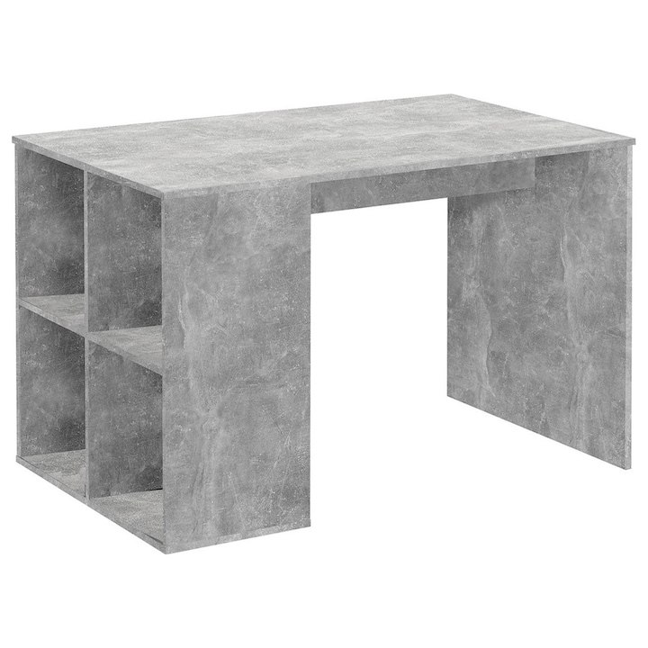 FMD betonszürke íróasztal oldalsó polcokkal 117 x 73 x 75 cm 428731