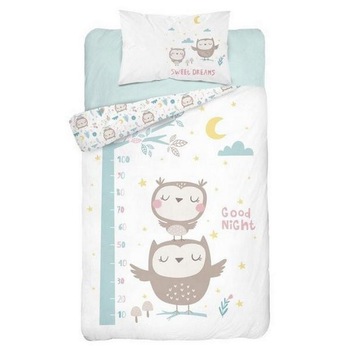 Lenjerie de pat Detexpol, Bufnita, bambus si bumbac, alb, 100 x 135 cm Lenjerie de pat Detexpol, Bufnita, bambus si bumbac, alb, 100 x 135 cm