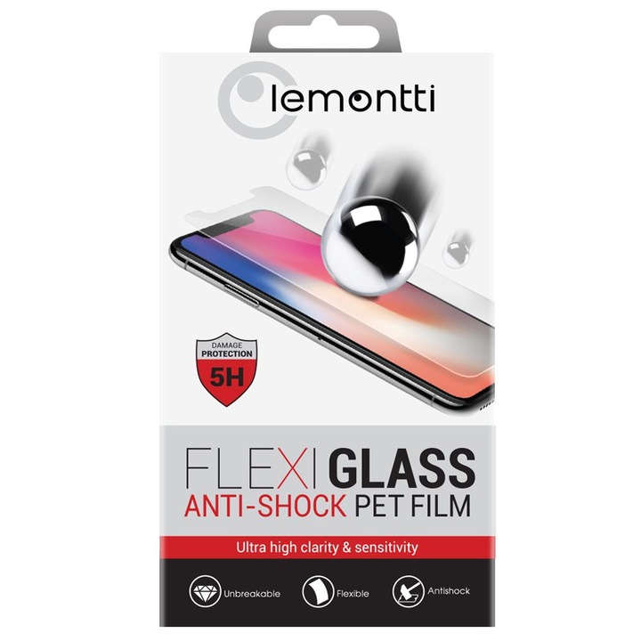 Folie Lemontti Flexi-Glass compatibila cu Oppo A15, Transparent