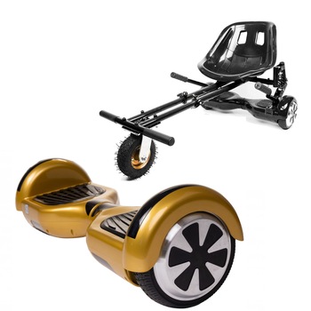 Pachet Hoverboard Smart Balance™ Premium Brand, Regular Gold cu Hoverseat Cu suspensii, roti 6,5 inch, Bluetooth, Boxe incorporate, Geanta de transport, led-uri Pachet Hoverboard Smart Balance™ Premium Brand, Regular Gold cu Hoverseat Cu suspensii, roti 6,5 inch, Bluetooth, Boxe incorporate, Geanta de transport, led-uri