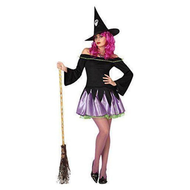 Atosa boszorkány női farsangi jelmez 261940 1-40, boszorkány, ruha, fekete/lila, 38