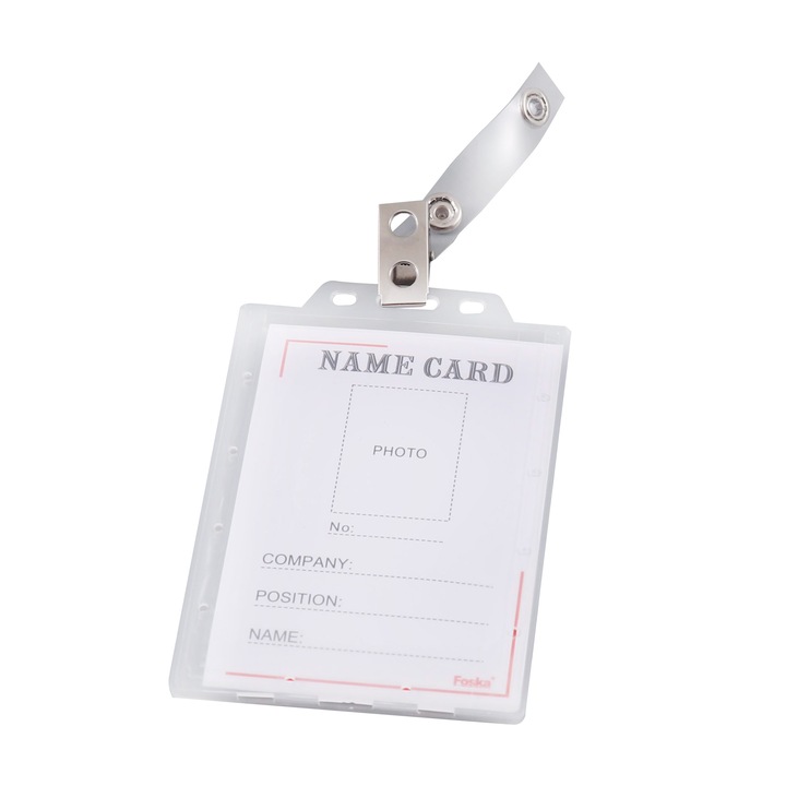 Insigna Foska, Plastic, Verticala, cu clema, 50 buc