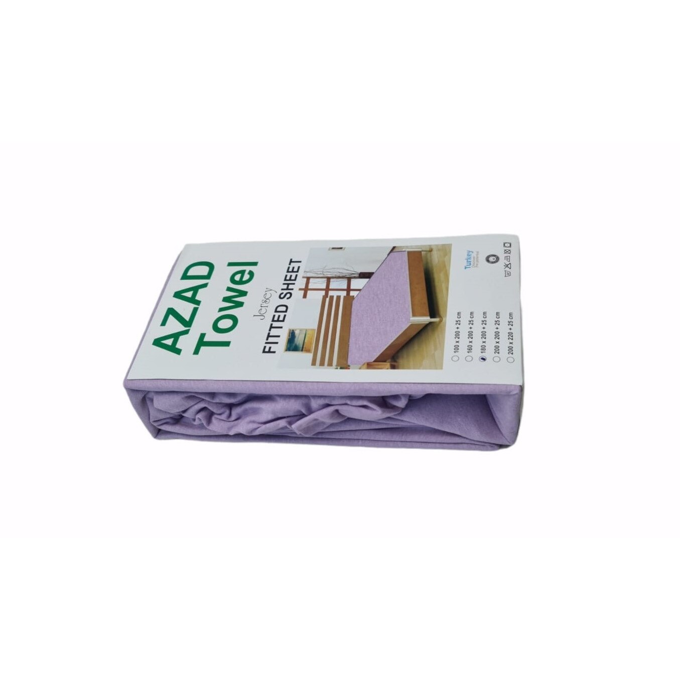 Husa de pat cu elastic, Bumbac 100%, 180 x 200 cm, Mov
