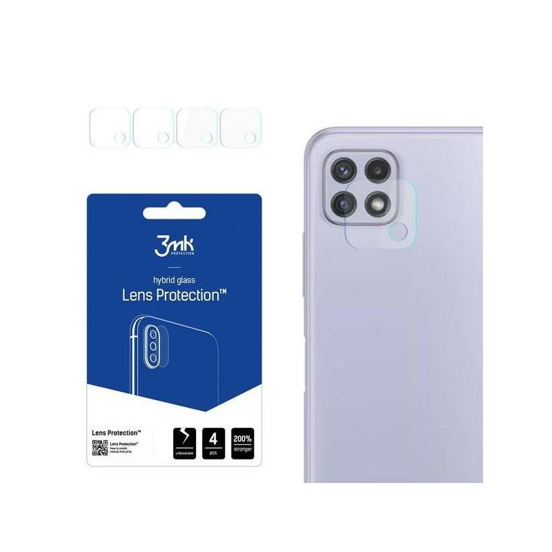Set 4 X Folie Sticla Nano Glass 3mk Pentru Camera Samsung Galaxy A22 5g, Transparenta