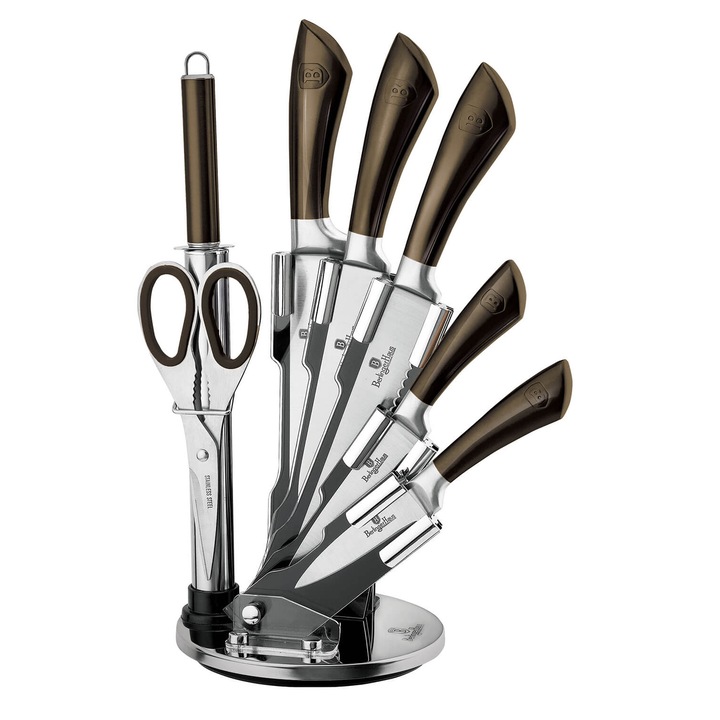 Set cutite otel inoxidabil (8 piese) Metallic Line Shiny Black Edition Berlinger Haus BH 2668