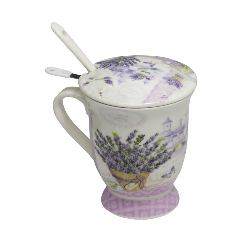 Cana cu Sita Metal Lavender Bouquet, Charisma, Portelan, 300 ml