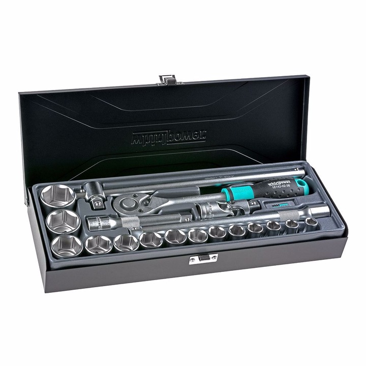 Set de scule, WhirlPower, CrV, 1/2", 19 buc