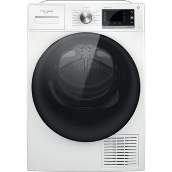 Uscator Whirlpool W6 D84WB EE, Pompa de caldura, 8 kg, 13 programe, 6th Sense, Clasa energetica A+++, Alb