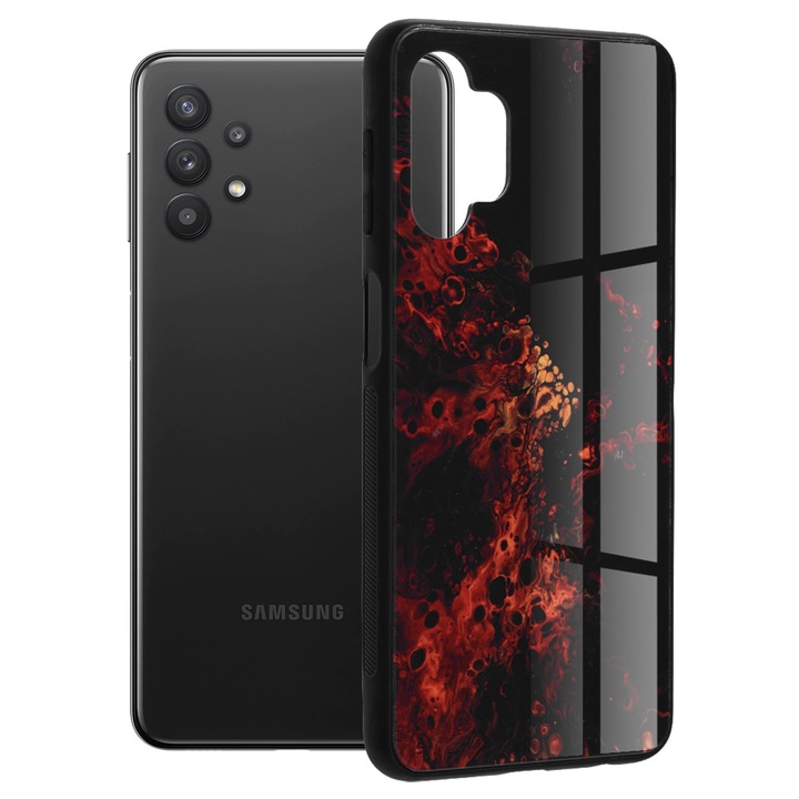 Кейс за Samsung Galaxy A32 5G, Techsuit Glaze Series, Red Nebula