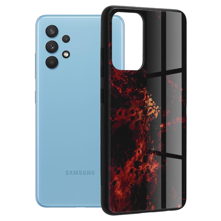 Кейс за Samsung Galaxy A32 4G, Techsuit Glaze Series, Nebula Red