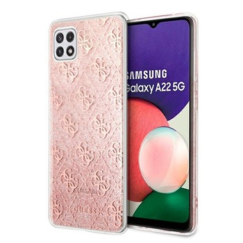 Husa pentru Samsung A22 5G Guess 4G Glitter roz Husa pentru Samsung A22 5G Guess 4G Glitter roz
