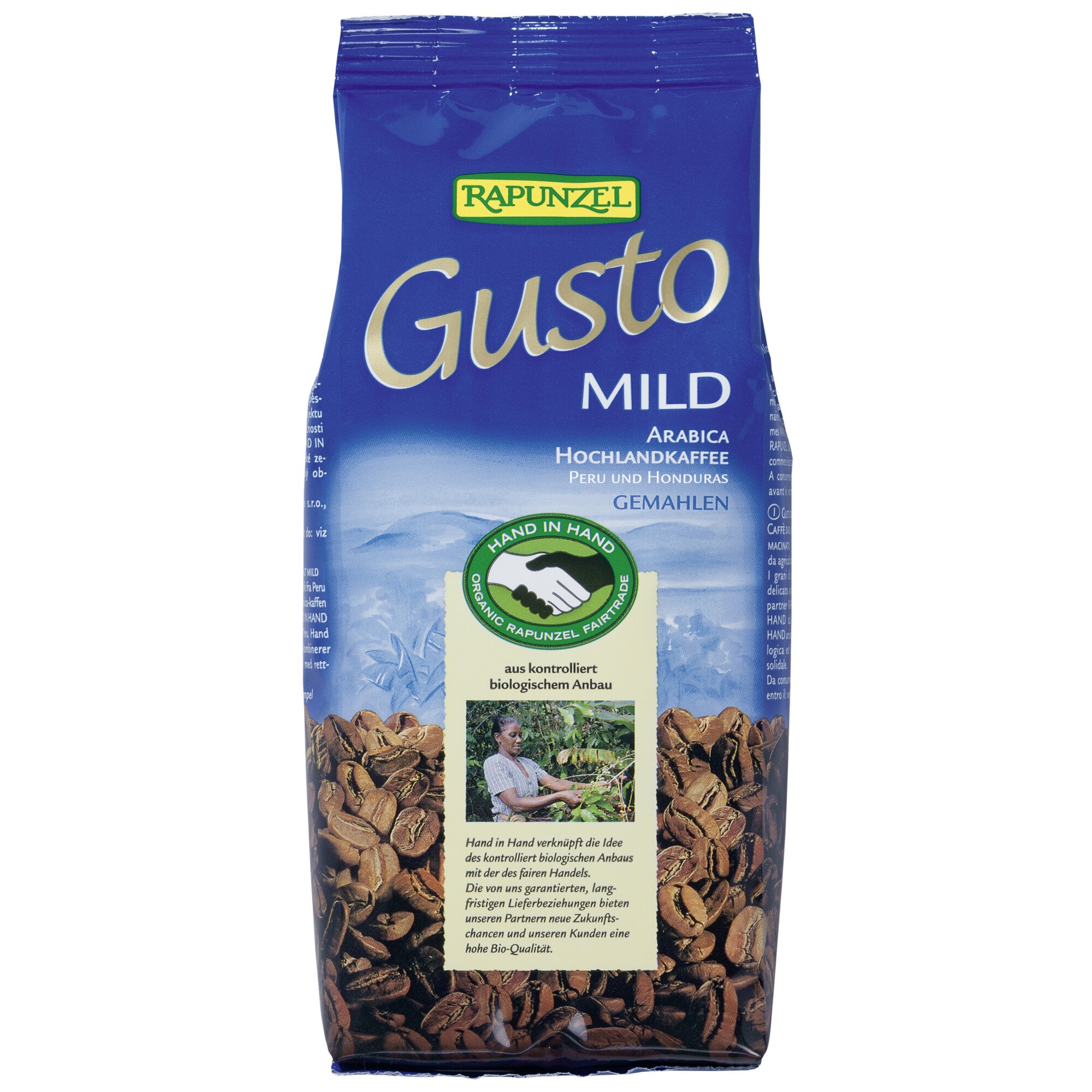 Cafea Gusto Arabica delicata macinata, Rapunzel, eco, 250g