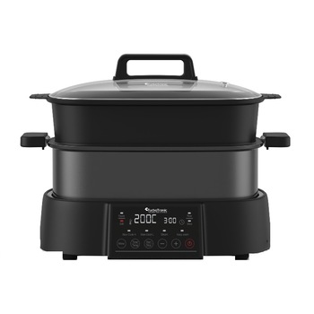 Multicooker TurboTronic TT-MC6, 1250 W, capacitate 6L, functie programare, 7 moduri de gatire, touch control afisaj LED , negru Multicooker TurboTronic TT-MC6, 1250 W, capacitate 6L, functie programare, 7 moduri de gatire, touch control afisaj LED , negru