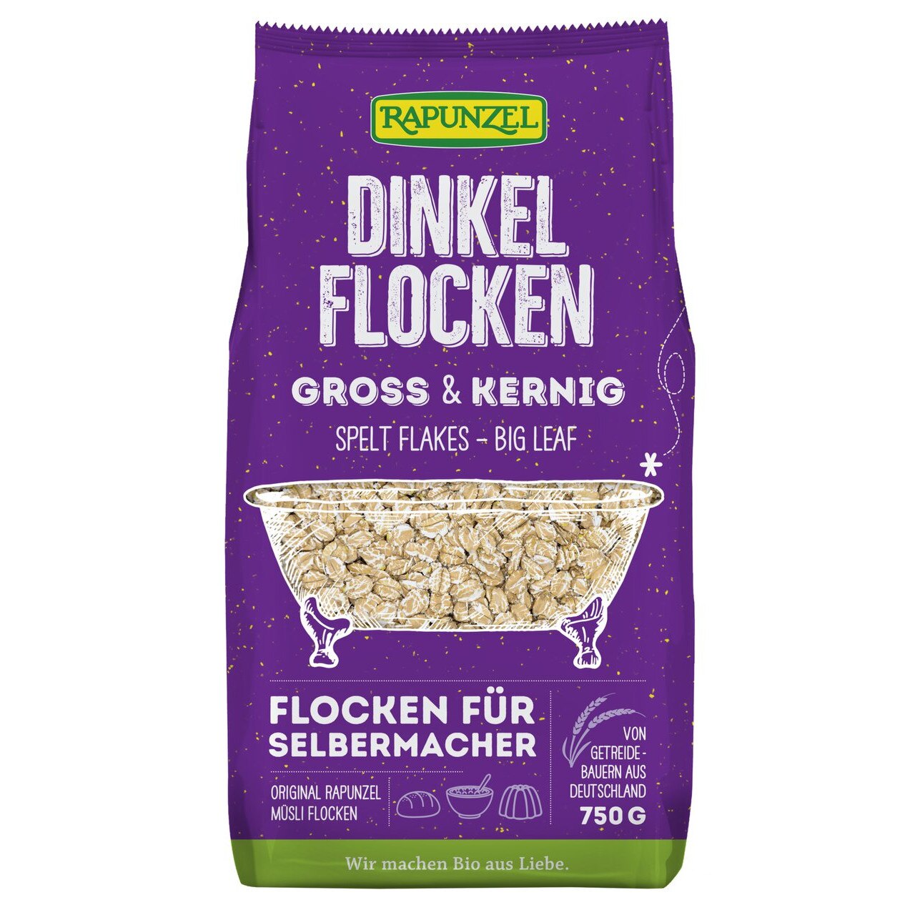 Fulgi mari de spelta, Rapunzel, bio, 750g