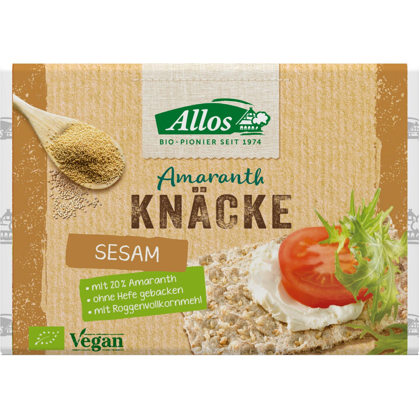 Crackers din secara cu amarant si susan, Allos, bio, 250g