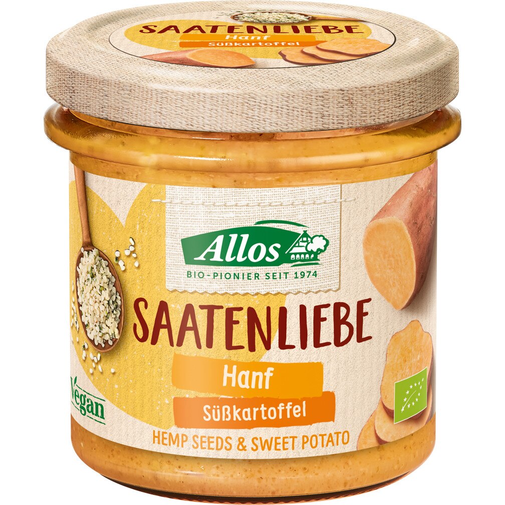 Crema tartinabila cu canepa si cartof dulce, Allos, bio, 135g