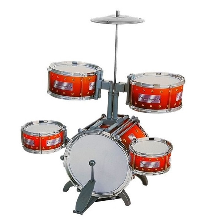 Procart Jazz&Drum gyerek dob készlet, 5 db dob, dobverő, szék