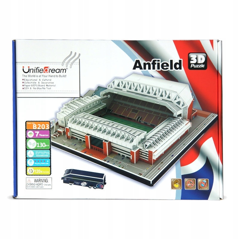 Puzzle 3D Stadion Fotbal, Anfield Liverpool UK, Habarri, Model Realist ...